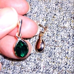 Elegant Green Teardrop Earrings